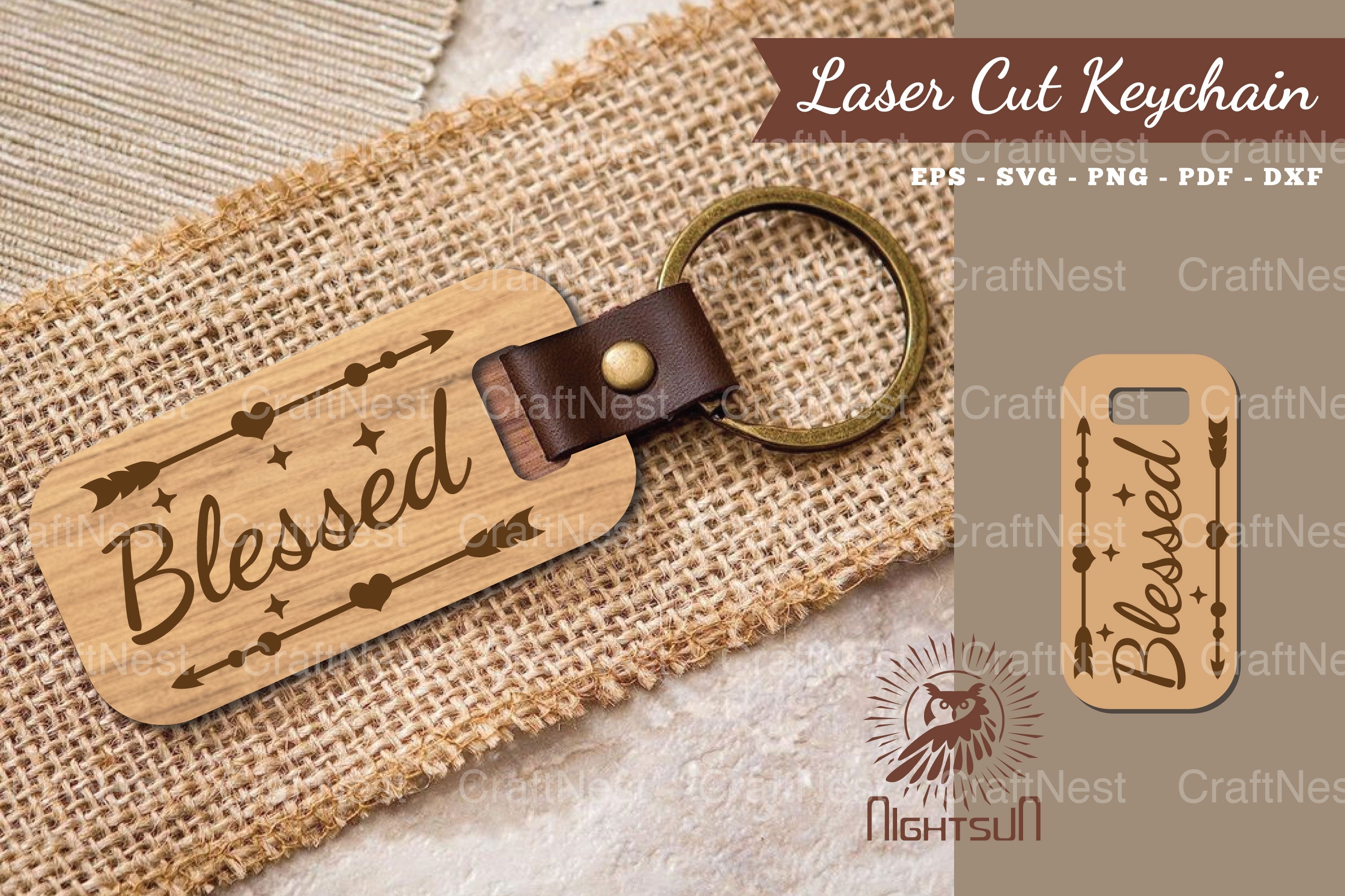 Blessed Laser Cut Keychain Design Bundle - CraftNest - Digital Crafting and Art