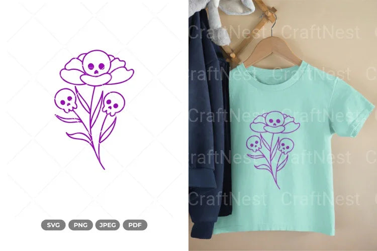 Blooming Skull Clipart Bundle - CraftNest - Digital Crafting and Art