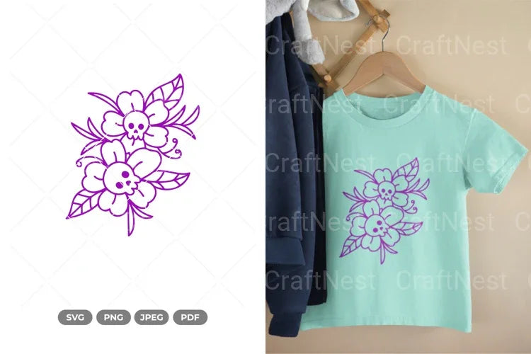 Blooming Skull SVG Bundle - CraftNest - Digital Crafting and Art