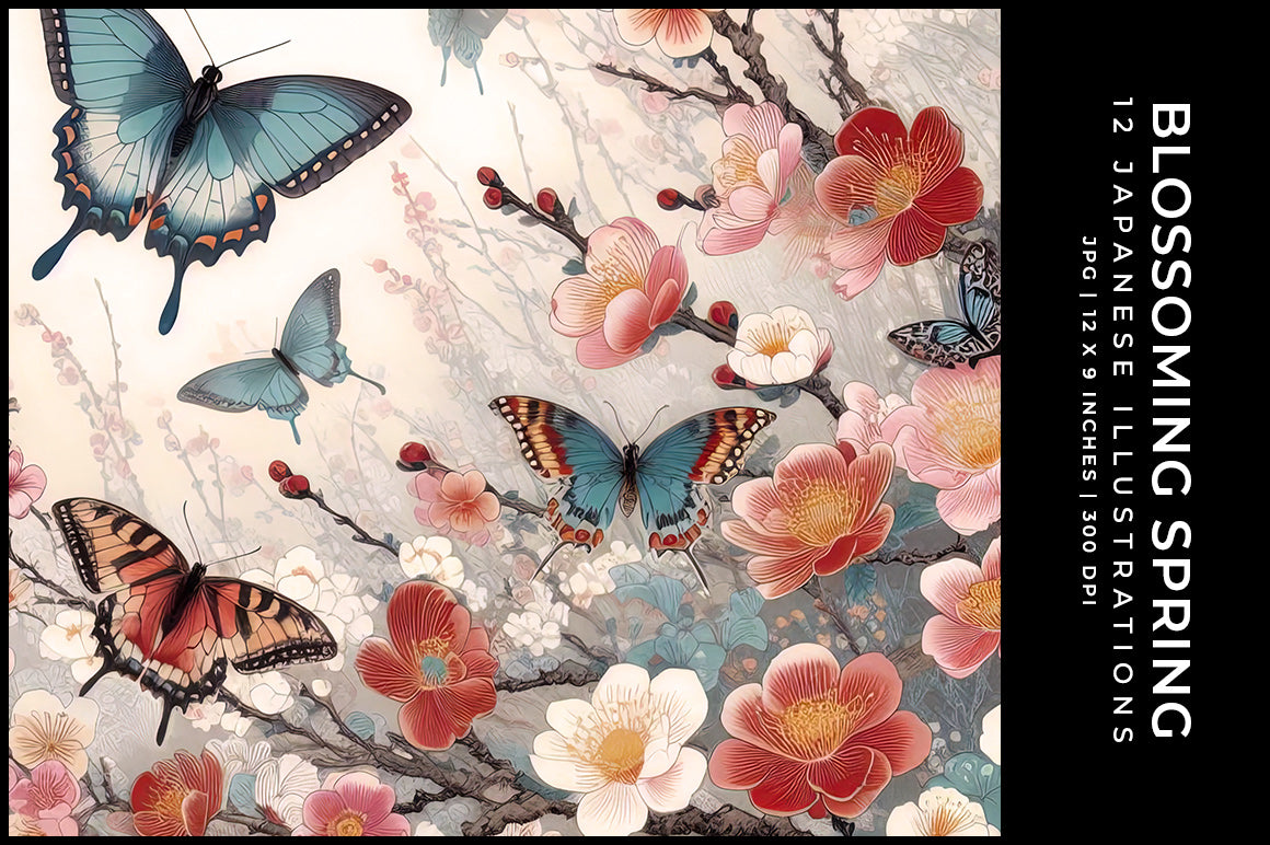 Asian Spring Art Blossoming Spring - Asian