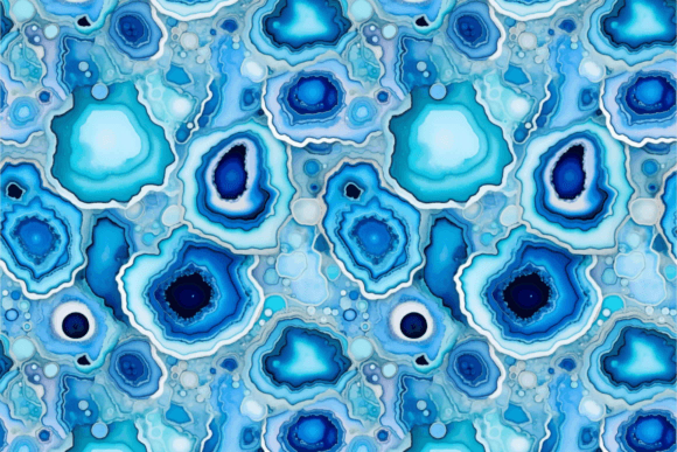 Blue Gold Silver Agate Seamless Digital Paper