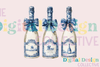 Blue Coquette Champagne Clipart Bundle