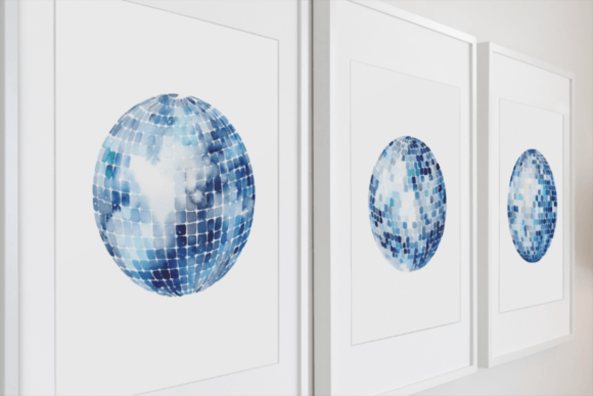 Blue Disco Balls Clipart Bundle