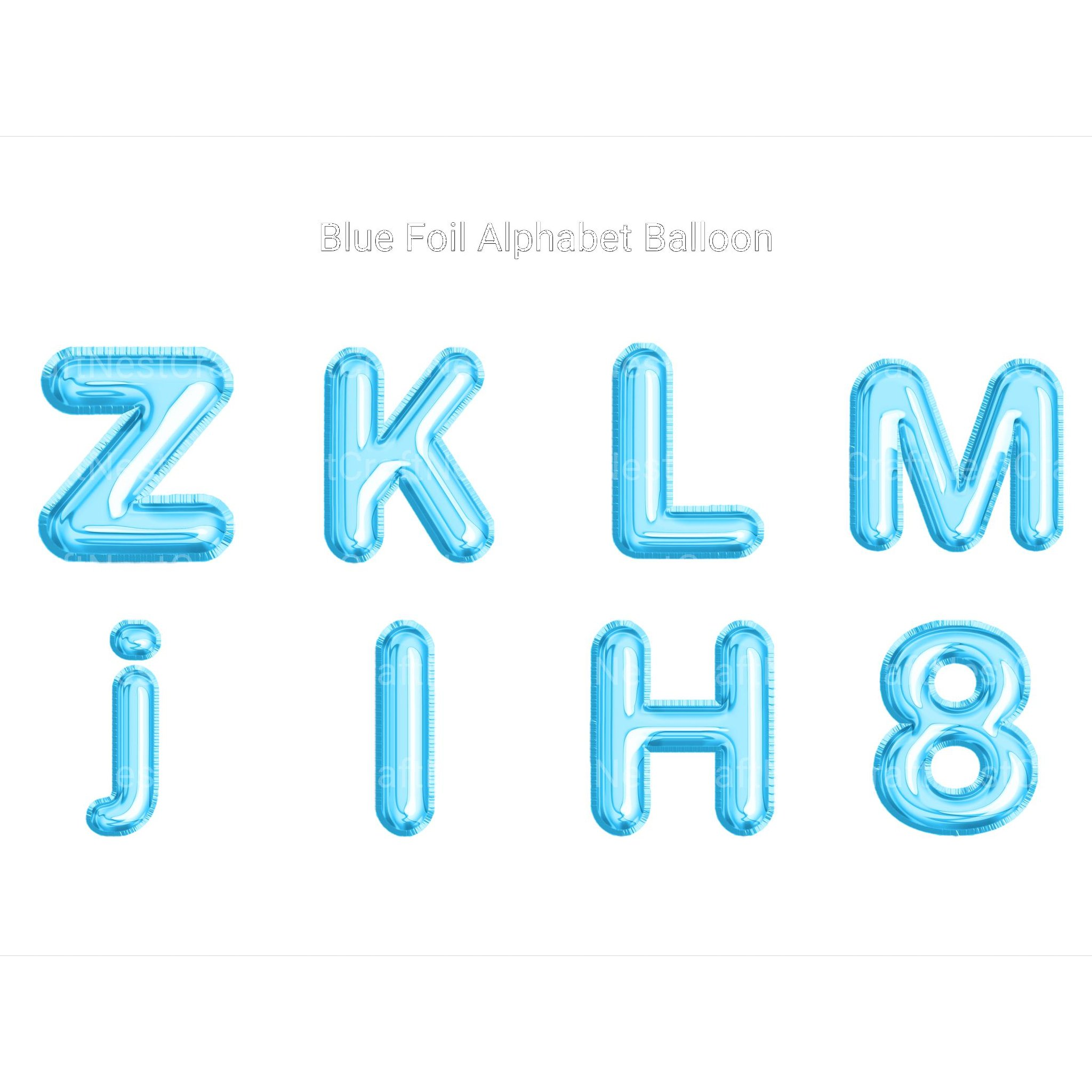 Blue Foil Alphabet Balloon Clipart - CraftNest - Digital Crafting and Art