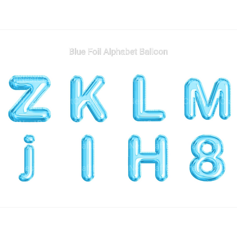 Blue Foil Alphabet Balloon Clipart - CraftNest - Digital Crafting and Art