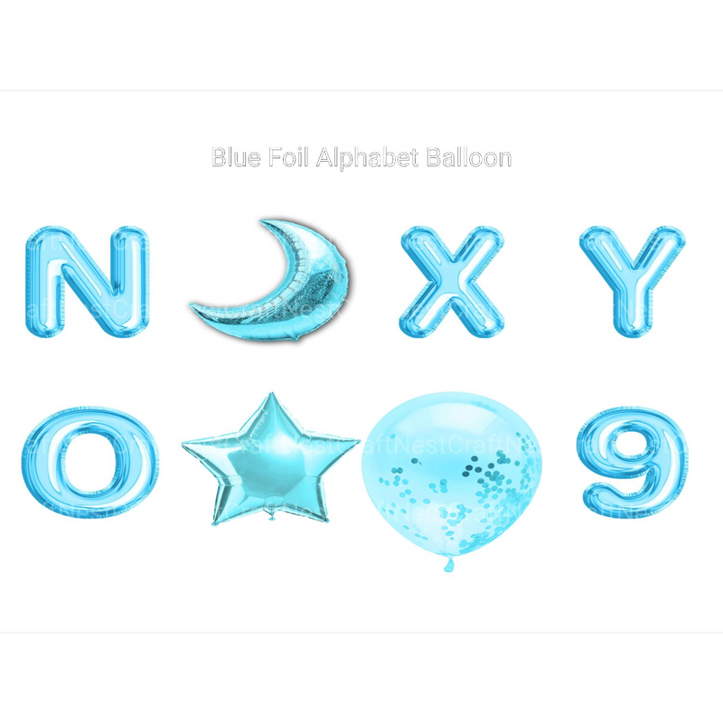 Blue Foil Alphabet Balloon Clipart - CraftNest - Digital Crafting and Art