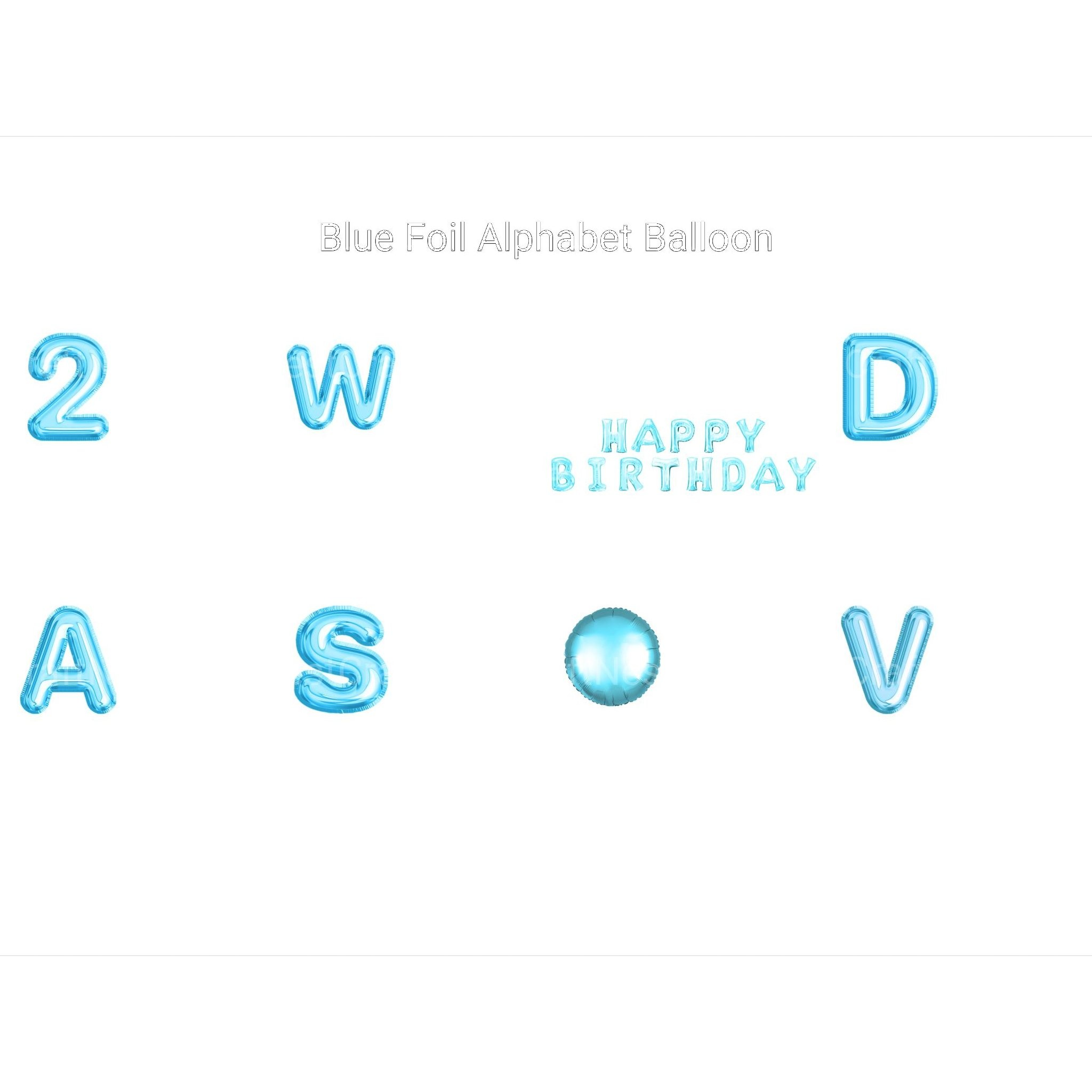 Blue Foil Alphabet Balloon Clipart - CraftNest - Digital Crafting and Art