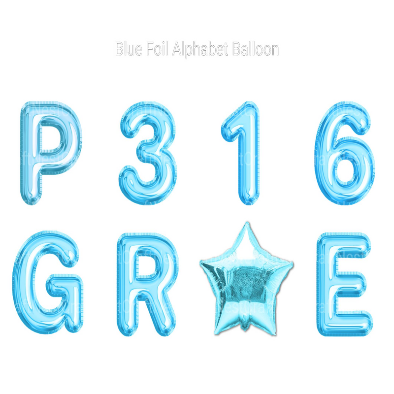Blue Foil Alphabet Balloon Clipart - CraftNest - Digital Crafting and Art