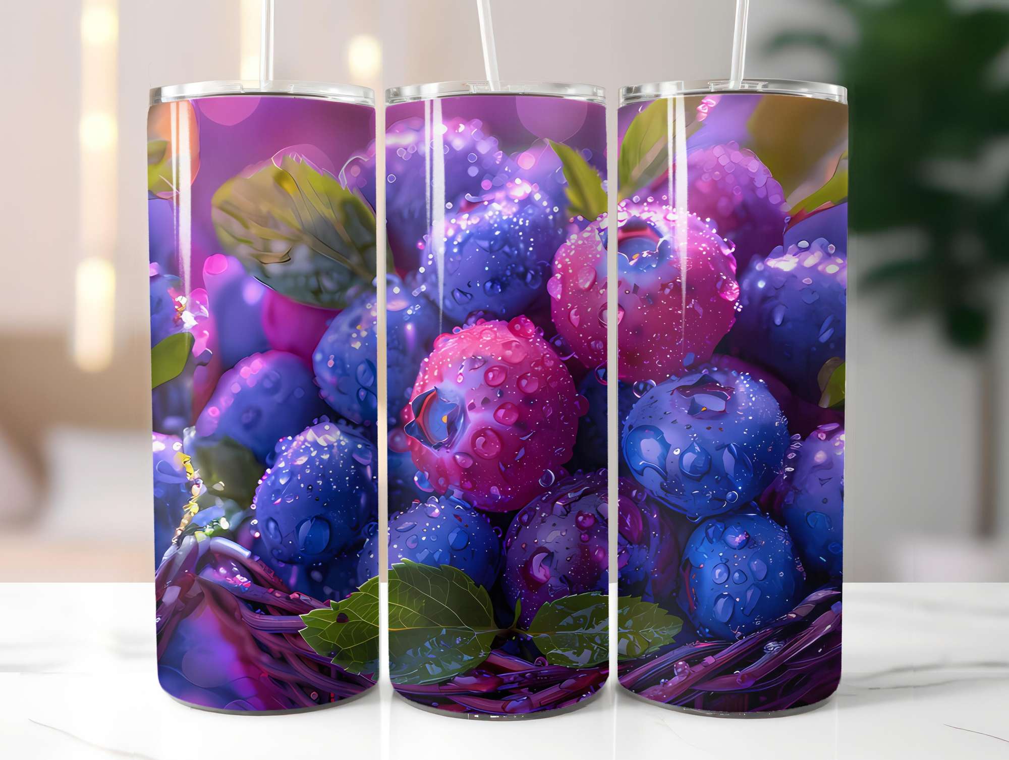 Blueberry 3 Tumbler Wrap - CraftNest - Digital Crafting and Art