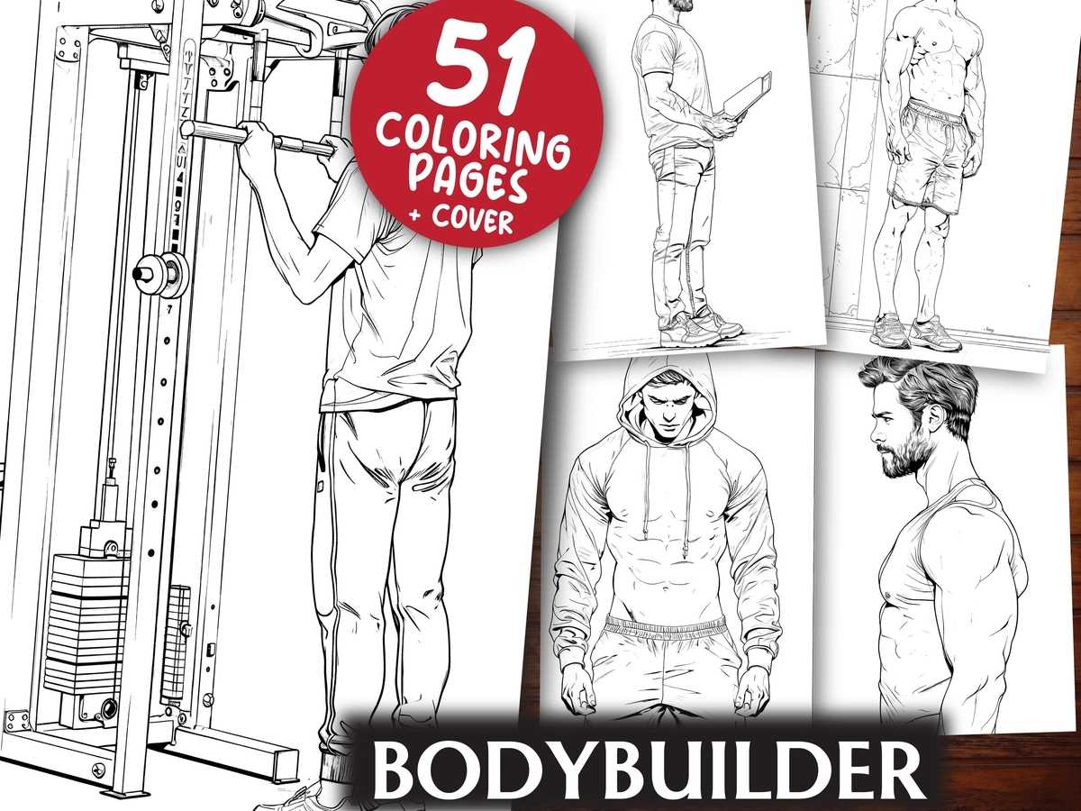 Bodybuilder Coloring Books - CraftNest - Digital Crafting and Art