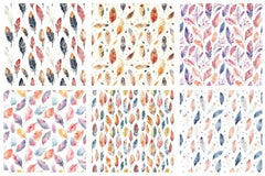Boho Feathers Seamless Digital Papers - CraftNest - Digital Crafting and Art