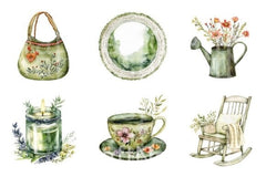 Boho Olive Green Mother's Day Clipart Bundle - CraftNest - Digital Crafting and Art