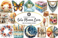 Boho Planner Lover Clipart Bundle - CraftNest - Digital Crafting and Art