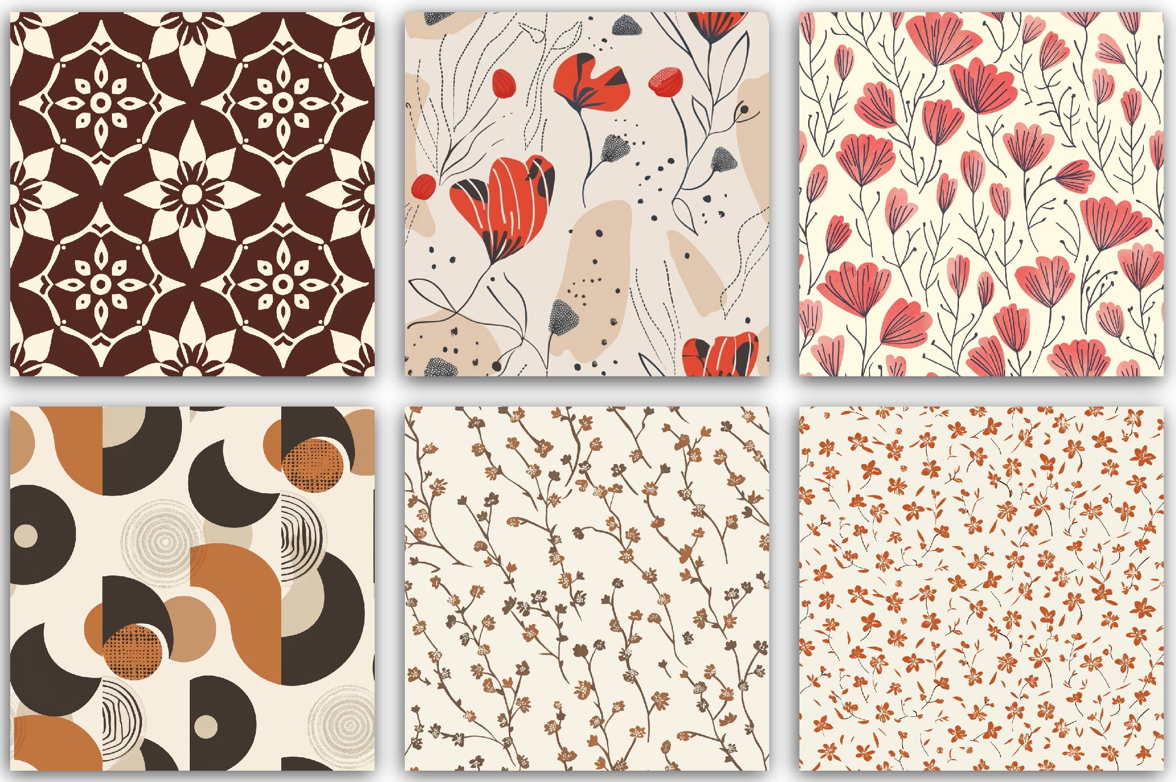 Boho Seamless Patterns Digital Paper