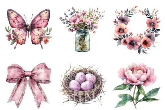 Boho Dusty Pink Mother's Day Clipart Bundle - CraftNest - Digital Crafting and Art