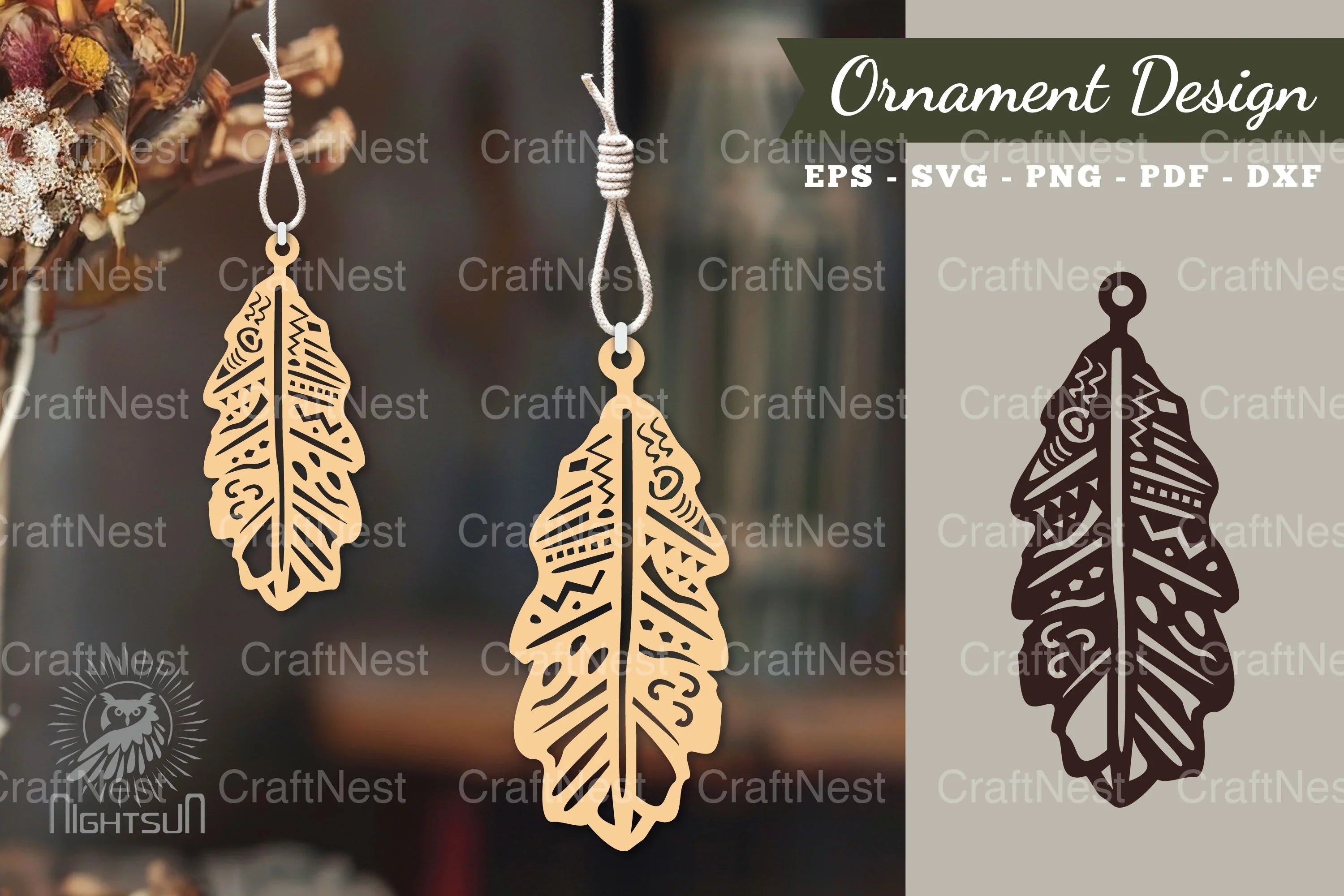 Boho Leaves Laser Cut Ornament Clipart Bundle - CraftNest - Digital Crafting and Art