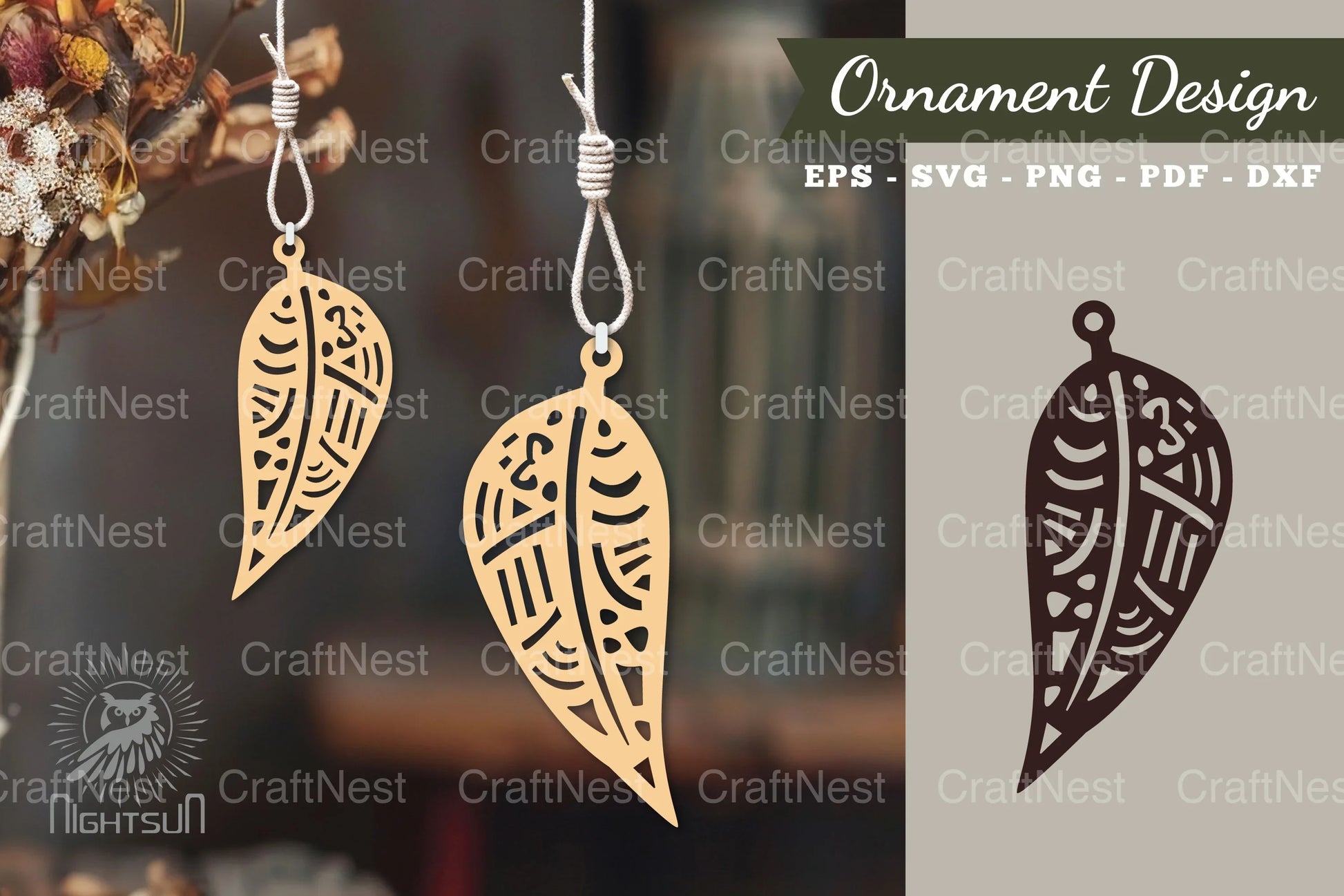 Boho Leaves Laser Cut Ornament Clipart Bundle - CraftNest - Digital Crafting and Art
