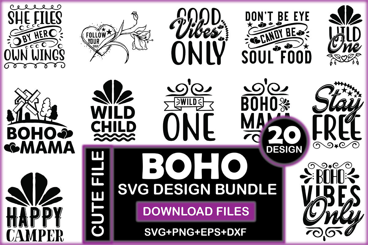 Boho SVG Bundle 2 - CraftNest - Digital Crafting and Art