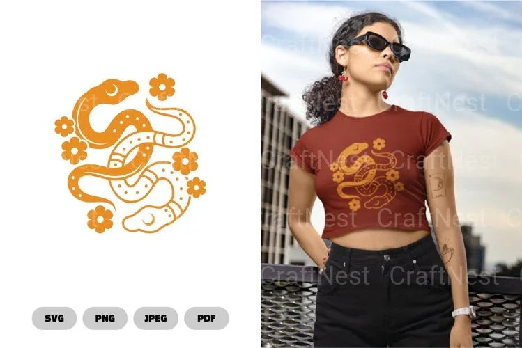 Boho Magical Celestial Snake Clipart Bundle - CraftNest - Digital Crafting and Art