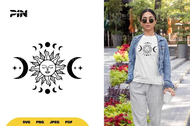 Boho Sun and Moon SVG Bundle - CraftNest - Digital Crafting and Art