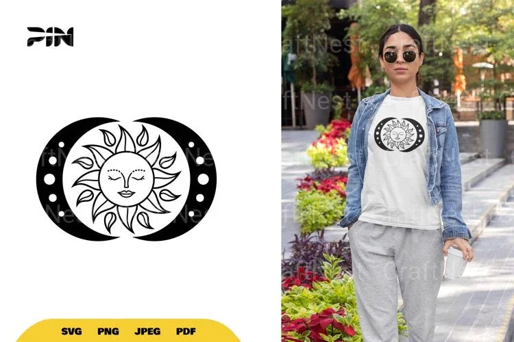 Boho Sun and Moon SVG Bundle - CraftNest - Digital Crafting and Art