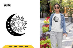 Boho Sun and Moon SVG Bundle - CraftNest - Digital Crafting and Art