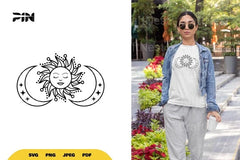 Boho Sun and Moon SVG Bundle - CraftNest - Digital Crafting and Art