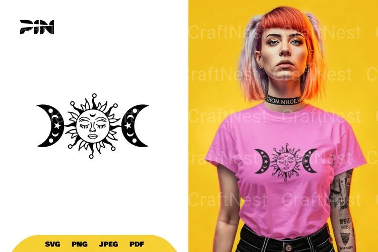 Boho Sun and Moon SVG Bundle - CraftNest - Digital Crafting and Art