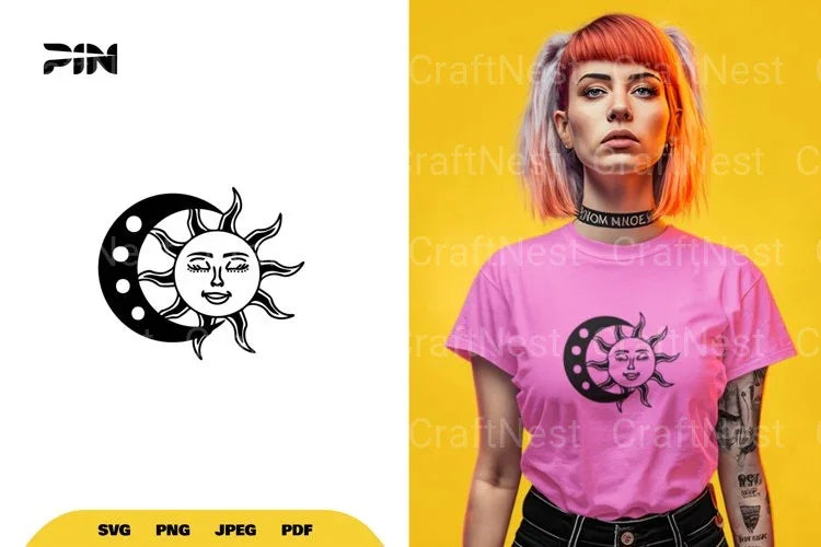 Boho Sun and Moon SVG Bundle - CraftNest - Digital Crafting and Art