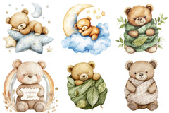 Boho Teddy Bear Baby Clipart Bundle - CraftNest - Digital Crafting and Art