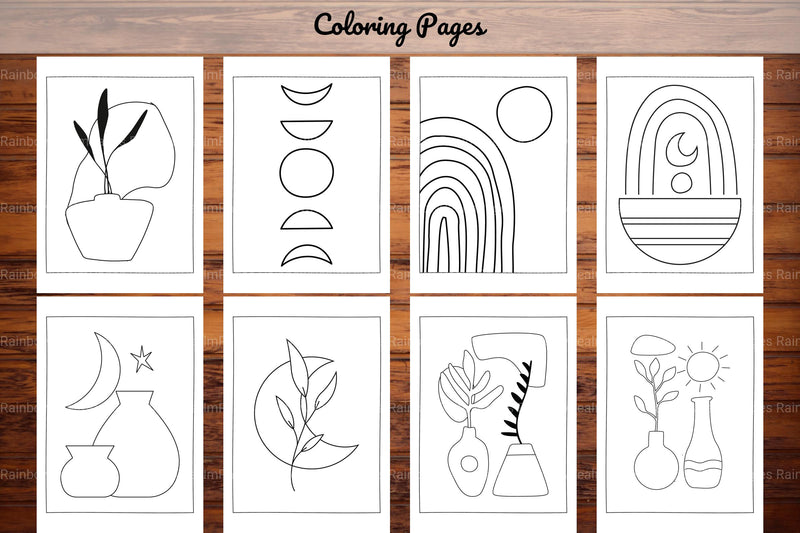 Minimalist Boho Coloring Book 3 - CraftNest - Digital Crafting and Art
