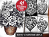 Boho Valentines Day Coloring Books