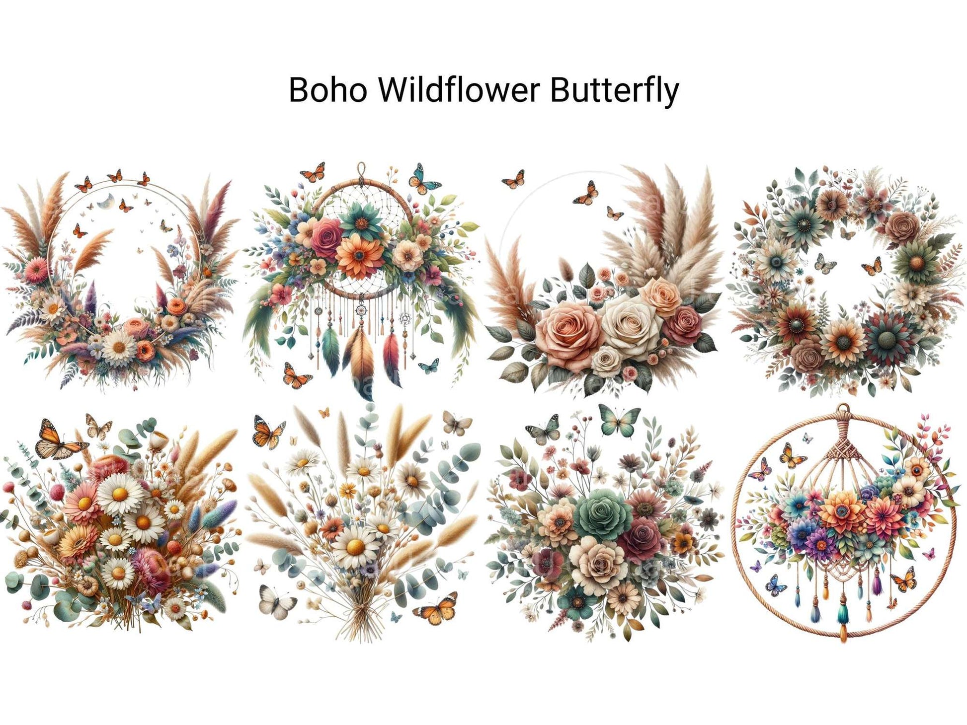 Boho Wildflower Butterfly - CraftNest - Digital Crafting and Art