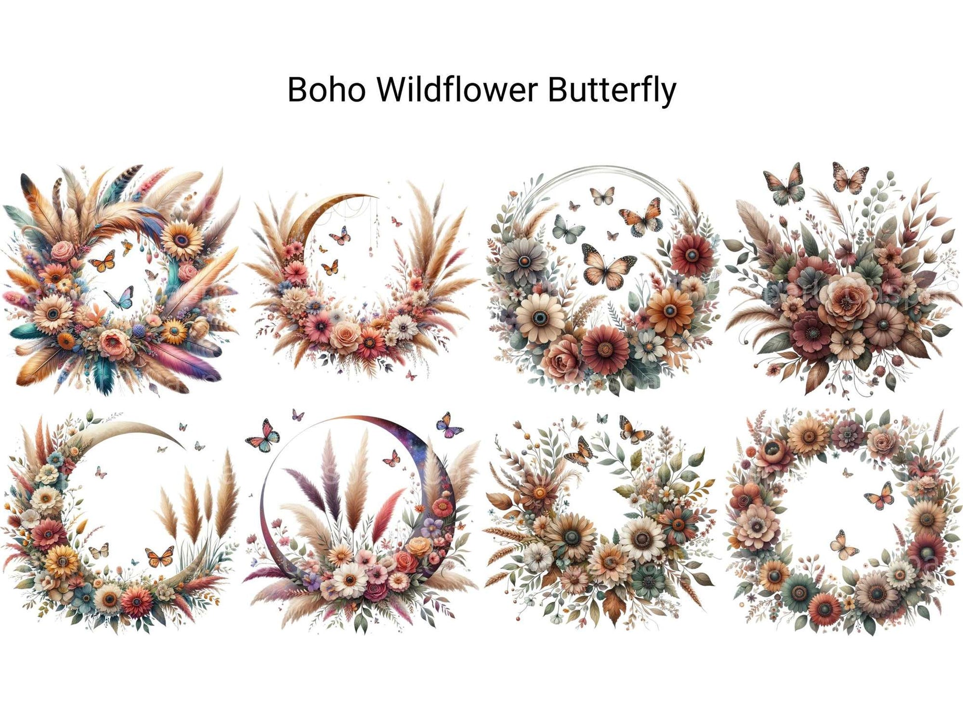 Boho Wildflower Butterfly - CraftNest - Digital Crafting and Art