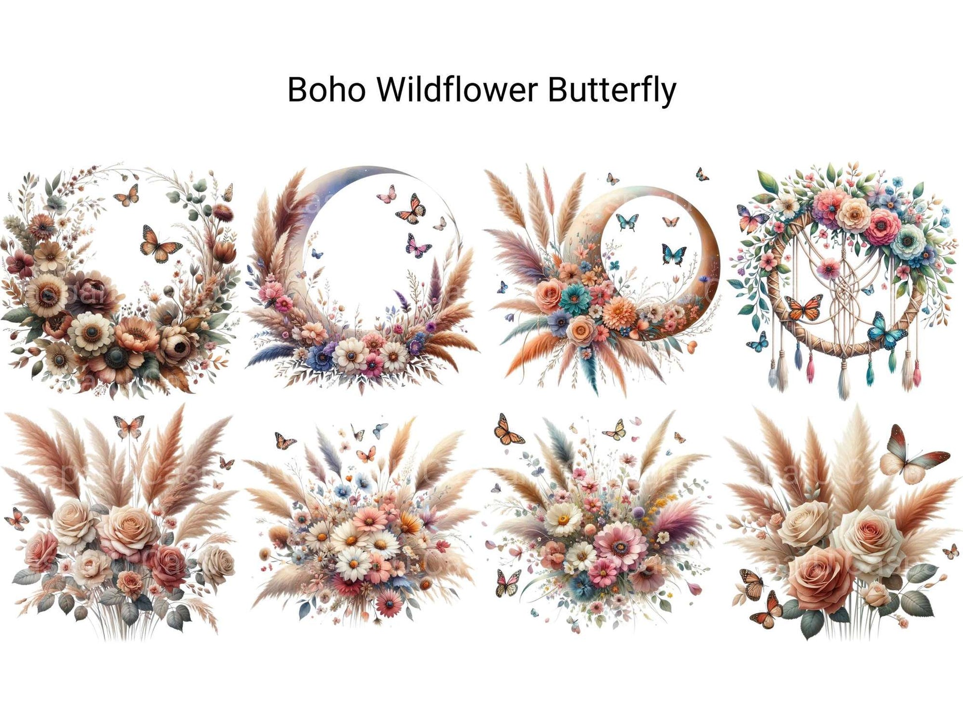 Boho Wildflower Butterfly - CraftNest - Digital Crafting and Art