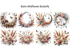 Boho Wildflower Butterfly - CraftNest - Digital Crafting and Art