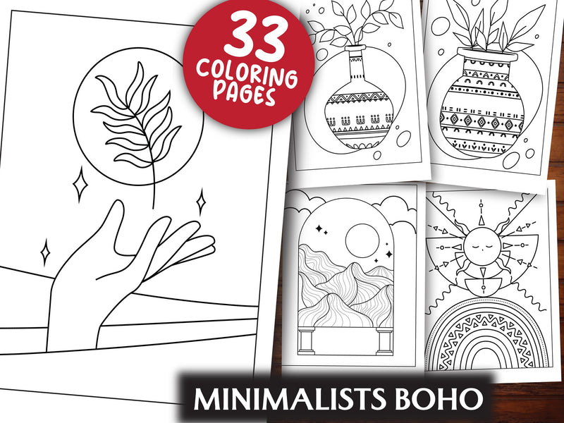 Minimalist Boho Coloring Book - CraftNest - Digital Crafting and Art