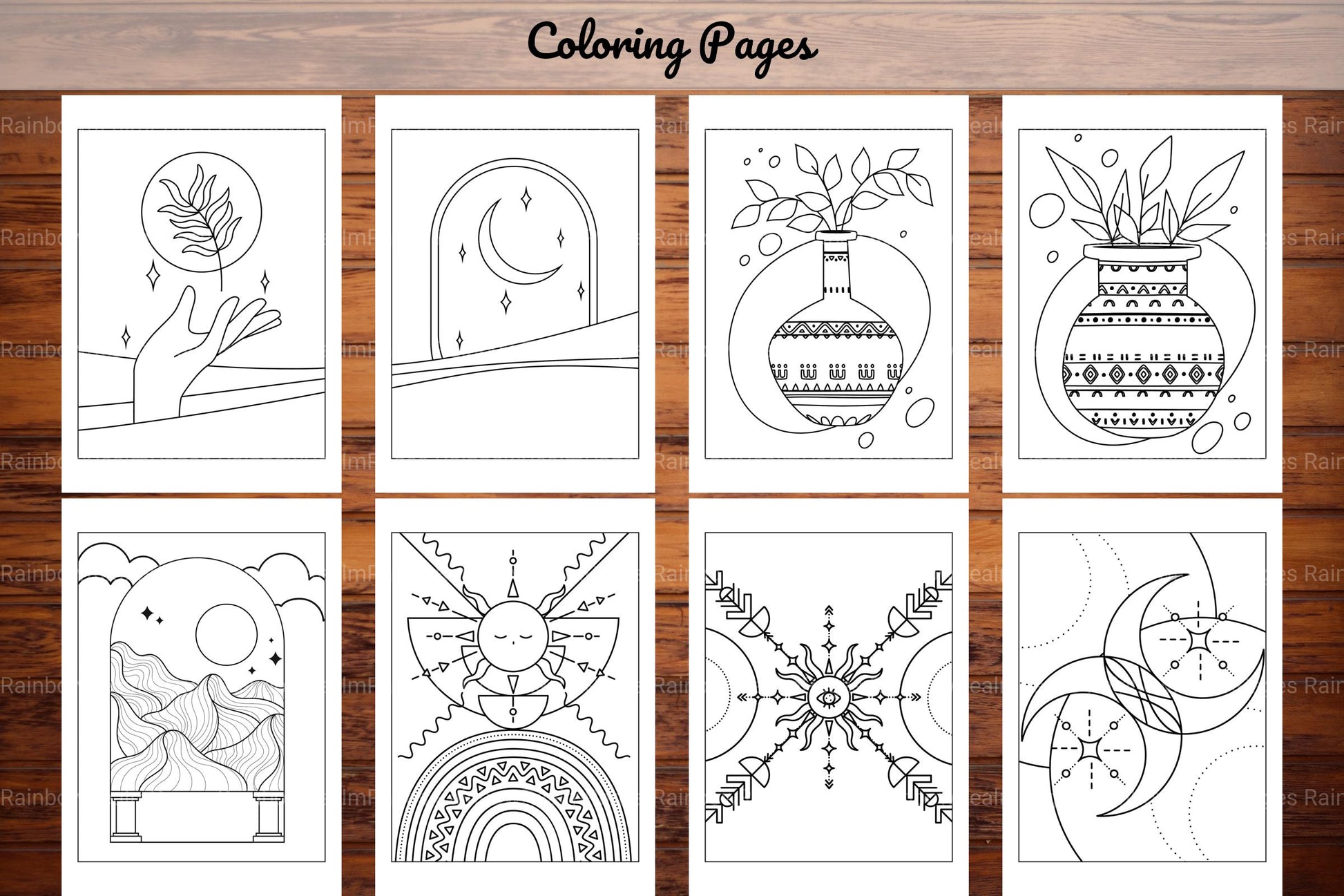 Minimalist Boho Coloring Book - CraftNest - Digital Crafting and Art