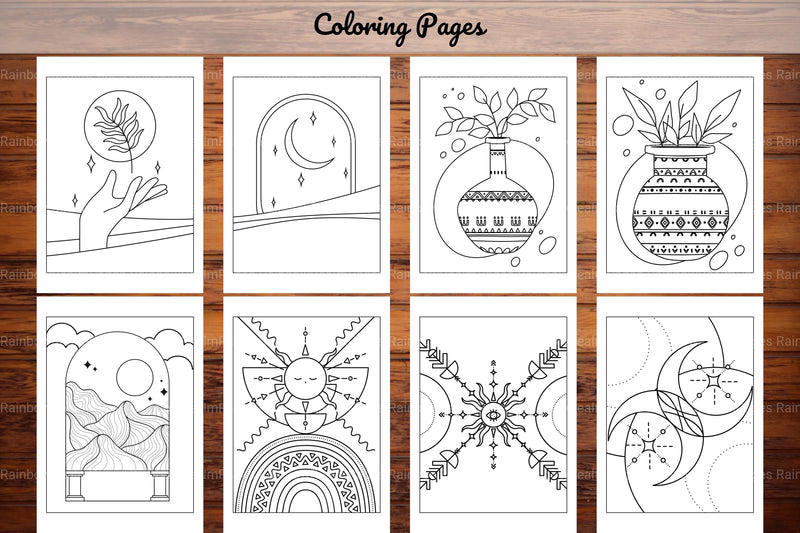 Minimalist Boho Coloring Book - CraftNest - Digital Crafting and Art