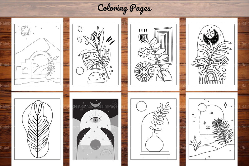 Minimalist Boho Coloring Book - CraftNest - Digital Crafting and Art
