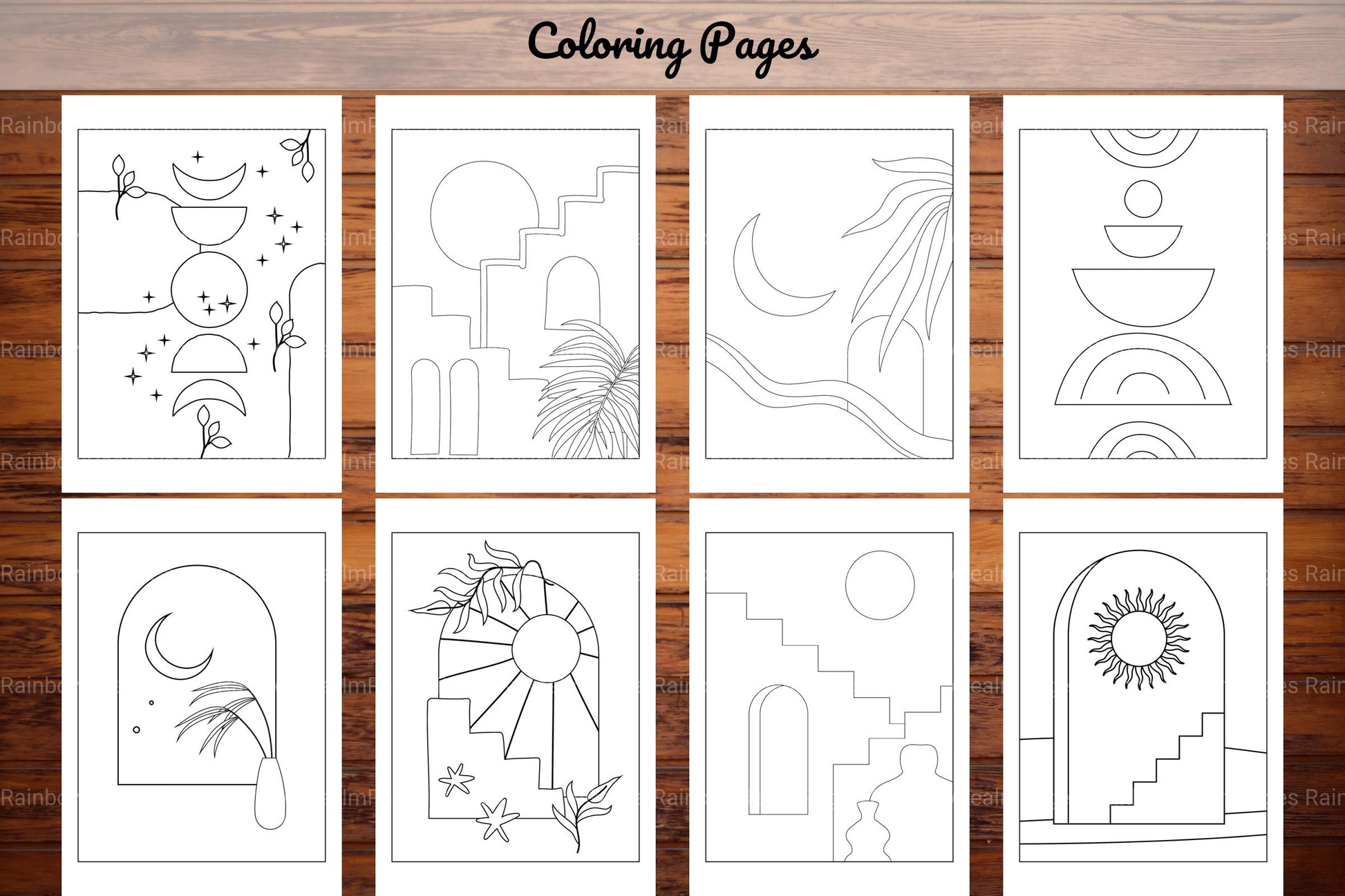 Minimalist Boho Coloring Book - CraftNest - Digital Crafting and Art