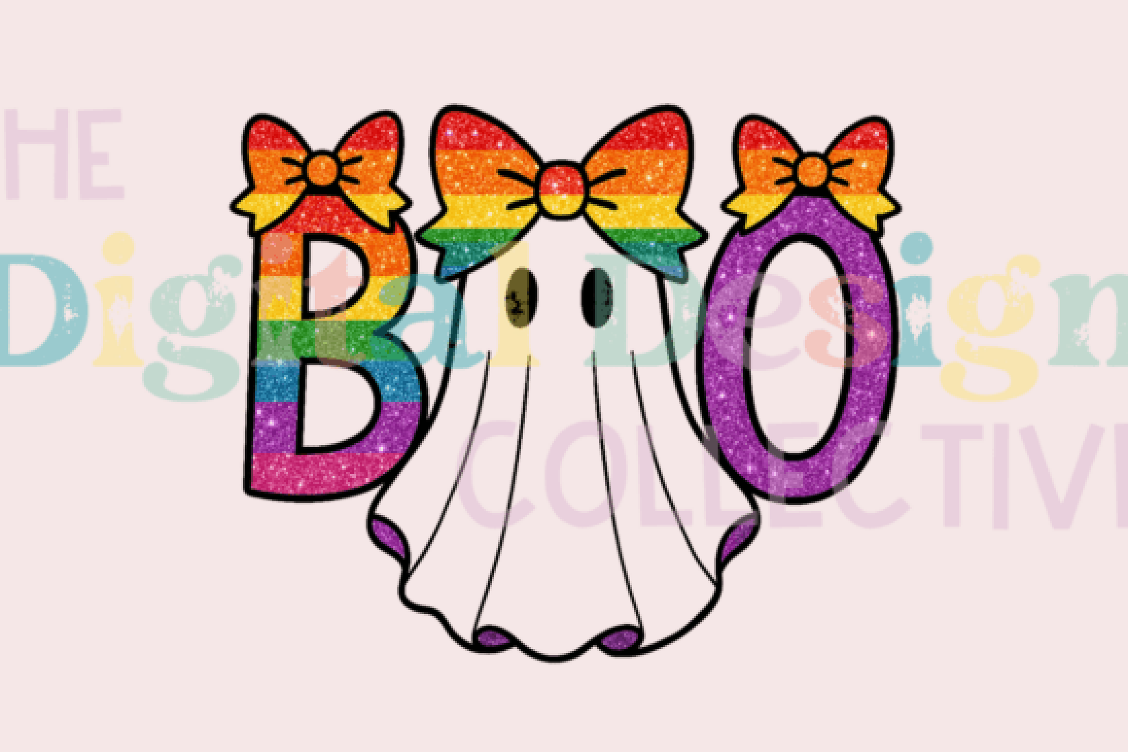 Cute Boo Ghost Coquette Halloween Clipart Bundle