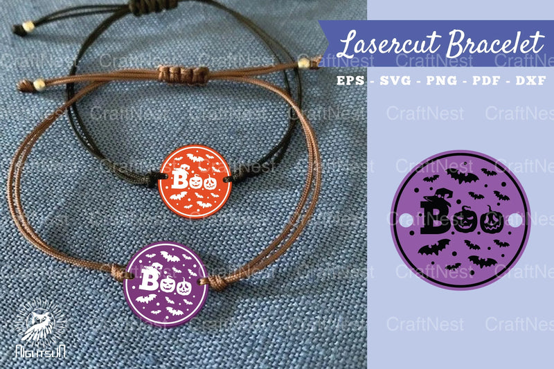 Boo Laser Cut Bracelet SVG Bundle - CraftNest - Digital Crafting and Art