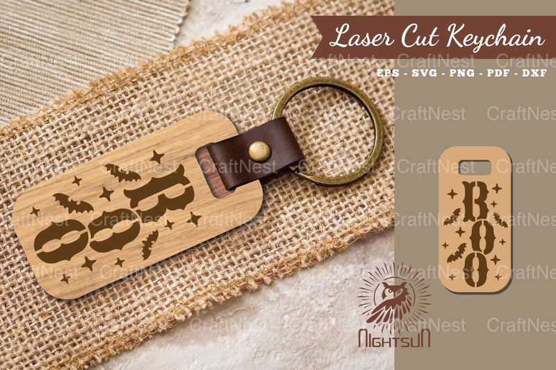 Boo Laser Cut Keychain Design Bundle - CraftNest - Digital Crafting and Art