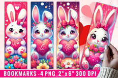 Valentine Bunny Bookmarks Bookmark Junk Journal - CraftNest - Digital Crafting and Art