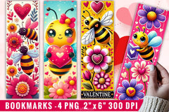 Valentine Bee Bookmarks Bookmark Junk Journal - CraftNest - Digital Crafting and Art