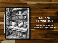 Book Reading Coloring Books - CraftNest - Digital Crafting and Art