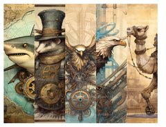 Steampunk Animals Junk Journal Pages - CraftNest