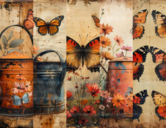 Butterfly Gardens Junk Journal Pages - CraftNest - Digital Crafting and Art