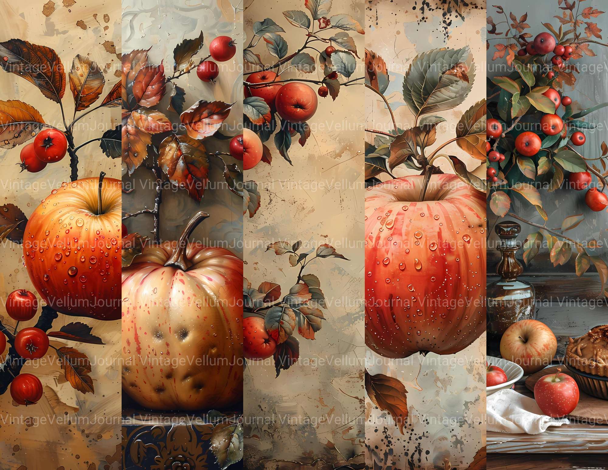 Autumn Apple Junk Journal Pages - CraftNest - Digital Crafting and Art